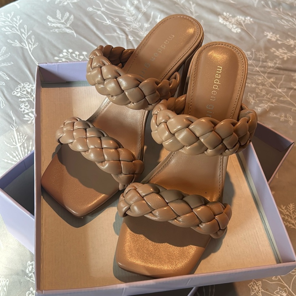 Adorable braided slide heels
